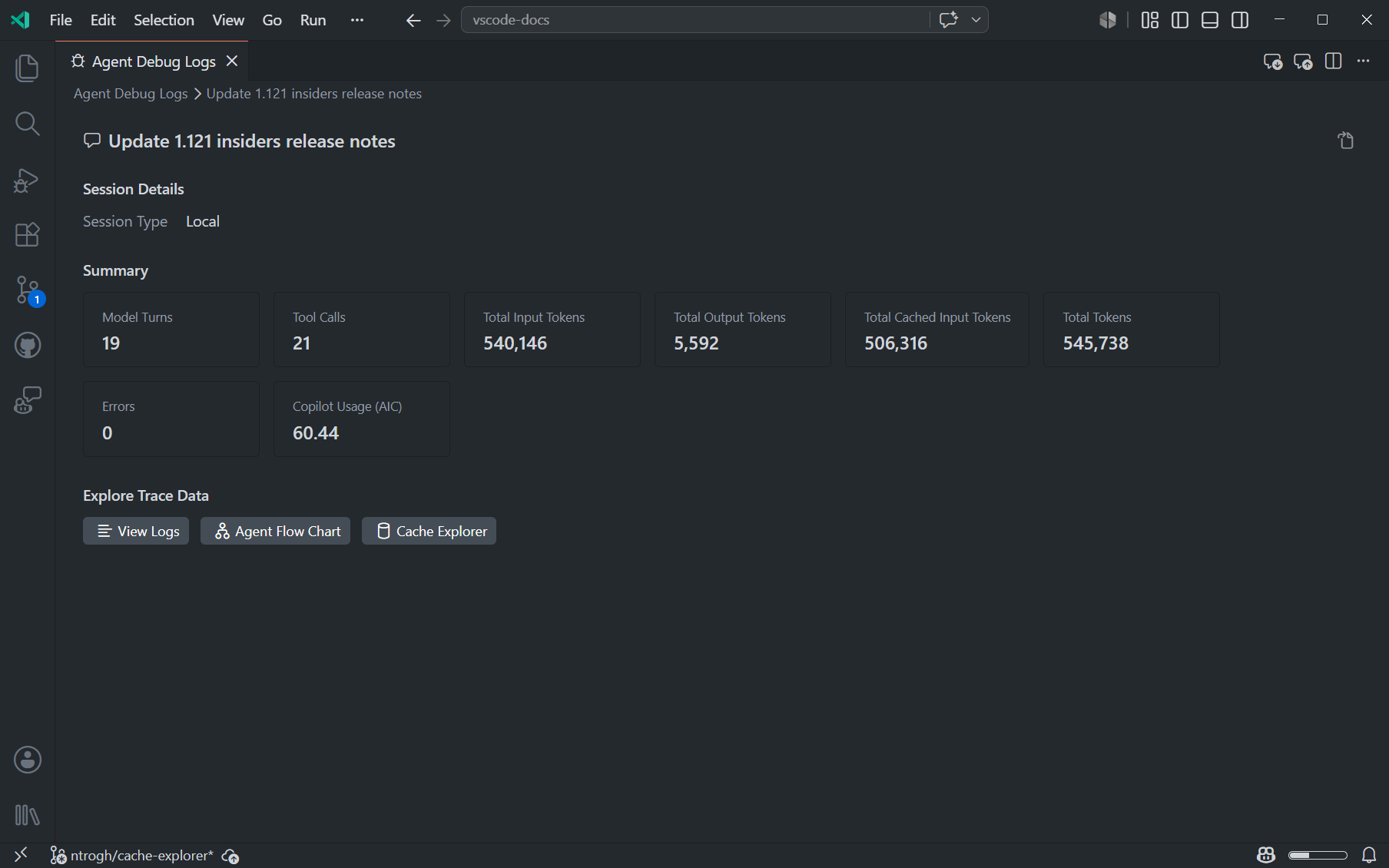 The Summary view