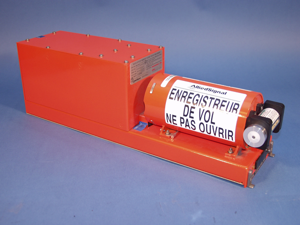 An orange flight data recorder